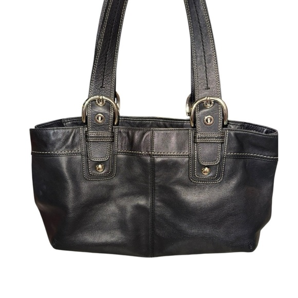 COACH Black Pleated Leather Soho Shoulder Bag F13732 – Y2K Vintage Elegance - Picture 2 of 12